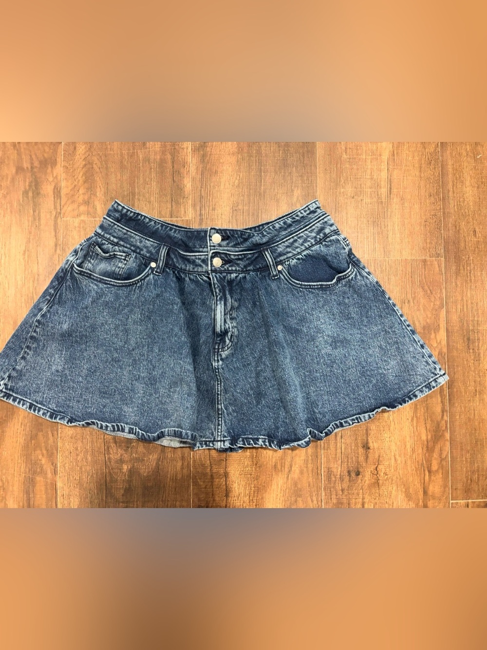Scoop Mini Double Waistband Denim Dark Wash Skirt Women’s Size 14